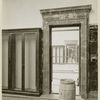 Interior work : series of doorways flanked by metal cabinets