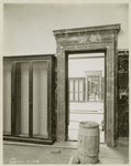 Interior work : series of doorways flanked by metal cabinets