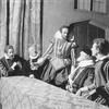 Scene from "Elizabeth the Queen" (by Maxwell Anderson), 1930. L to R: Arthur Hughes (Cecil), ?, Percy Waram (Raleigh) et al.