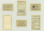 Trade cards depicting men carrying boxes of Sea Foam, boys playing with a toy sailboat made from a box, an eagle, a lion, sailors and passengers onboard a ship.