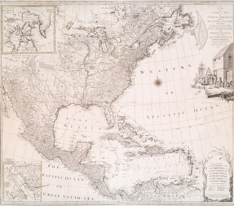 A new and correct map of North America with the West India Islands  M. Lotter. 1784