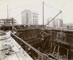 Interior work : construction of the Main Reading Room, looking southwest