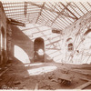 Interior work : construction of the Main Reading Room, showing the framewok of the roof