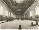 Interior work : construction of the Main Reading Room, showing the completed ceiling
