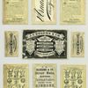 Cigarette cards depicting Ed. P. Weston and Aimee; Trade cards depicting children, a cotton hat, butterflies, birds, dragon, setting sun, flowers, swans, the devil and an angel using the new automated grinding wheel ; The verso depicts corsets.