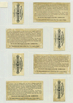 Cigarette cards entitled 'between the acts and bravo' of Mrs. Cornwallis West, Minnie Palmer and Maude Branscombe ; Trade cards depicting chicks, ducklings, flowers, frogs and ponds.