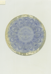 [A circular trade card depicting courtship, a boat with a swan shaped front, birds and butterflies ; The verso depicts peacock feathers.]