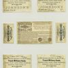 Cigarette cards entitled 'between the acts and bravo' of Alice Chandos and Nellie Barbour ; trade cards depicting pictures of children and a sequence of humorous cards showing two men fighting over a woman.