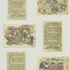 Trade cards depicting men climbing a mountain, a boy playing cricket, ducks reclaiming eggs from a boy ; Cards depicting Asians : acrobats, giving gifts, playing music, an audience holding fans.