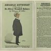 Amiable Autocrat - A Biography of Dr. Oliver Wendell Holmes, by Eleanor M. Tilton.