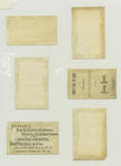 Trade cards depicting flowers, a butterfly, St. Patrick's Cathedral, French Cathedral in Montreal and Cathedral at Antwerp.