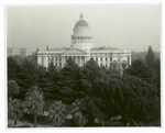 State capitol and surrounding trees, Sacramento, California.