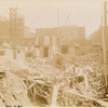 Foundation work on the south end, looking east