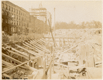Foundation work, looking west along Fortieth Street