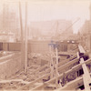 Foundation work on the south side, looking east