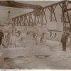 Rear of shop, rough stone cutters, [Port Morris marble yard]