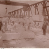 Rear of shop, rough stone cutters, [Port Morris marble yard]