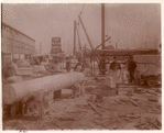 Exhibition room column in front yard, [Port Morris marble yard]