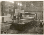 Rubbing machine in a marble yard in Long Island City