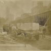 Block of marble on a horse-drawn cart, on the north side of the building site