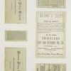 [Trade cards depicting a painter, an easel, a fly, flowers, a crow, a rabbit, birds, sailboats, ducks and a violinist.]