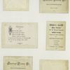 Christmas and trade cards depicting flowers, holly, birch bark, bees, toys, a woman with a net and a baby crawling.