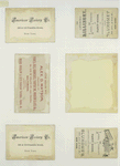 Trade cards depicting birds, flowers, boys, a duck, chicks, a dog, a rabbit, trees, a painting palette, wallpaper and birch bark.