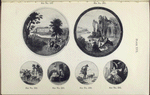 Strathfieldsaye, the seat of the Duke of Wellington (no. 151); The picnic (no. 265); The old water-mill (no. 262); Deerhound guarding cradle (no. 225); The faithful shepherd (no. 230); The lady with the hawk (no. 255).