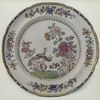 Old Spode stone China plate. (Decorated with figures of birds and with peonies in colours, known as the "Spode Peacock" pattern. No. 2118 in the old Pattern Book)