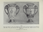Vase. With panel painted in colours with landscape and figure of lady in pink dress dancing : after drawing by Adam Buck. The reverse richly gilt with ornament in First Empire style. Marked "SPODE 3293" in red. Height 5-3/8 in. (In the collection of T.G. Cannon, Esq.)