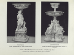 Fruit dish (Parian ware figure of Fire with attentdant nymph); Centre Piece (Parian ware figures representing the four quarters of the globe). Portion of Royal Wedding Service made in 1863. At Marlborough House