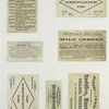 Trade cards depicting horseback riding, a horse and carriage, hunting dogs, parasols, the beach, boats, a couple, a donkey and book reading ; a cigarette card entitled 'between acts & bravo' of Lester Wallack.