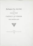 Exhibition of the faience of Persia and the nearer East
