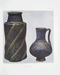 Case A,6. Albarello, lustre on blue ground. Syro-Persian, 13th c., Height, 14-1/4 in. ; Jug, painted in lustre on blue ground, Syro-Persian, 13th century. (Not in the Catalogue).