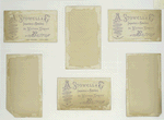 Trade cards depicting fairies and scenes relating to sailors : foods, boats, rowing ashore, managing the sails and women saying farewell.