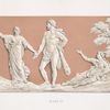 The judgment of Hercules. (Plaque or tablet, 6x18 in.)