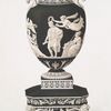 Vase and pedestal, black jasper, white relief.
