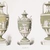 Three green jasper vases. (Heights, 11 in., 7 in., 11 in., of 1789 and 1790)