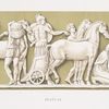 Priam begging the  body of Hector from Achilles. (Plaque or tablet, 6x15-1/2 in.)