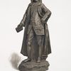 Full-length statue of Voltaire. Basalt. Height,  12-1/4 in.