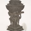 Basalt vase for a lamp [bowl-shaped, supported by three Atlas figures]. Probable date 1785.