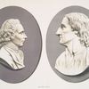Two large portrait medallions in jasper. (Robert Boyle, - 9-3/4 x 7-3/4 in., probable date 1778; Joseph Priestley, - 10-1/4 x 7-3/4 in., probable date 1779.)