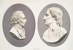 Two large portrait medallions in jasper. (Robert Boyle, - 9-3/4 x 7-3/4 in., probable date 1778; Joseph Priestley, - 10-1/4 x 7-3/4 in., probable date 1779.)