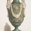 "Crystalline agate" vase with four handles