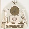 A clock in marble and ormolu. (Clock - 13-1/2 x 12 inches. Probable date of medallions 1790.)