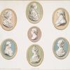 Seven portraits of King George III. and Queen Charlotte. (3-5/8 x 2-3/4, 3-3/4 x 2-5/8, and 2-1/2 x 2 inches)