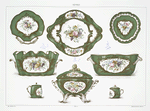 Porcelaines de service: (Huit piéces d'un service appartenant à M. le baron Alph. de Rothschild). - 1760 à 1762. - Fleurs peintes par Dubois, Parpette, Mérault jeune, etc.