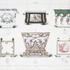 Cache-pot. Vincennes, vers 1752 (Collection de M. Ch. Mannheim); Jardinière ovale (Collection de M. le baron Alphonse de Rothschild); Cahce-pot (Collection de Mme Cassin).-1757. Fleurs par Huny; Caisse a fleurs (Collection de M. le marquis de Ganay). - 1755; Jardinière forme dite en Éventail (Collection de M. le baron Alphonse de Rothschild). - 1757. - Fleurs par Taillandier; Caisse a fleurs (Collection de M. le baron Alphonse de Rothschild). -1756. - Décor de Gomery.