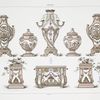 Garniture de cinq vases (Collection de M. Alfred de Rothschild, à Londres. - 1757. - Fleurs par Taillandier; Jardinières en forme de piédestal carré (South Kensington Museum: Collection Jones). - 1757. -Fleurs par Binet; Jardinière ovale (Collection de M.L.B...); Jardinières en forme de piédestal carré (South Kensington Museum: Collection Jones),1757. - Fleurs par Binet.