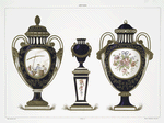 Vase commémoratif de la paix signée entre la Suède et la Russie (Collection Jones, au South Kensington Museum); Petit vase sur piédestal (Collection de M. le baron Alphonse de Rothschild); Vase semi-ovoïde (Collection de M. Berthet).